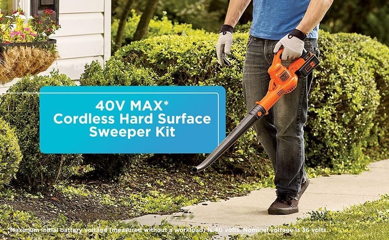 BLACK+DECKER Cordless Leaf Blower, 40V MAX , Leaf Blower Cordless with Battery and Charger, 125 MPH Air Speed, Lightweight Handheld Yard Sweeper (LSW40C) - Image 2